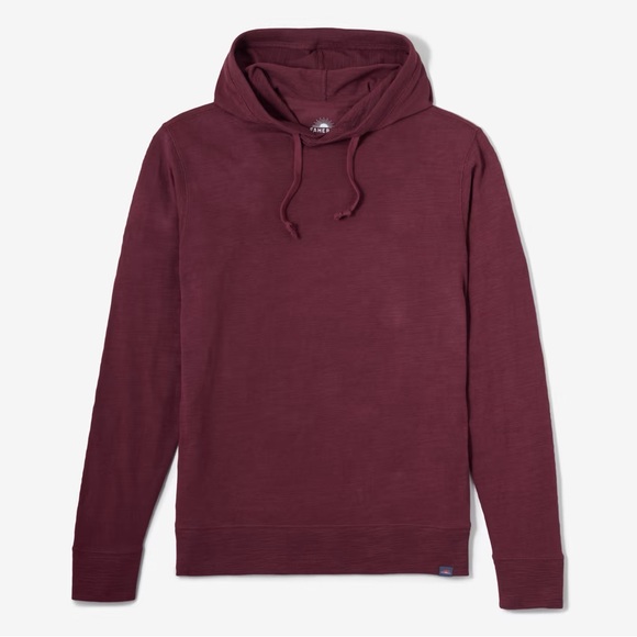 Faherty Other - Faherty Sunwashed Slub Hoodie Maroon 100% Organic Cotton Pullover XL